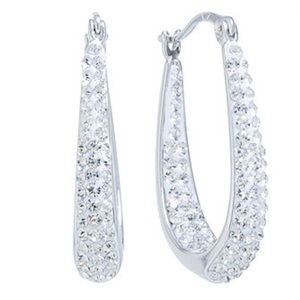 Pave Crystal Hoop Earrings